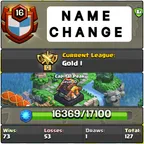 LVL 16 | NAME CHANGE CLAN | GOLD 1 | CAPITAL PEAK 10 | WAR WINS 73 | LOSS 53 | NEW NAME AS BUYER'S CHOICE