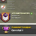 NAME - TEAM TEKKERS [] LEVEL: 30 [] CAPITAL HALL: 10 [] WAR WON: 527-452 [] CWL: Crystal I CHEAP INSTANT AVAILABLE