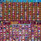 Trophy 101K [] All 101x Brawler Max [] Running Mythic 1 Rank [] Prestige 96 [] Total Skins 558x [] Icones 622x [] BEST-D