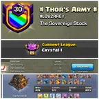 LvL: 30 🔥 Thors Army 🔥 Rare Name Clan !! Clan Capital 10 Full Max !! Cwl: Crystal 1 !! Warlog 476 Win 577 Loss !! 
