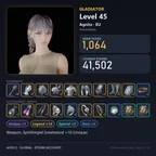 AIO1015 //Global EU Agnita | Lv45 Gladiator | 1064 GS 41.5K CP | +10 Unique Weapon