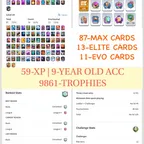 COMBO OFFERS 💎 87 MAX CARDS 💎 RAREST 48 EMOTES | ARENA 24 | KT 15 | XP 59 | 9861 TROPHIES | 11 EVOS | 13 ELITE CARDS