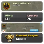 MagisterMortals [] LVL 10 [] 131 WINS [] 76 LOSSES [] GOLD III [] INSTANT DELIVERY [] AVAILABLE NOW