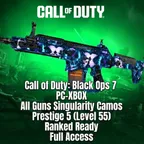PC-XBOX | All Guns Singularity Camos | Prestige 5 (Level 55) | 50 Wins | Linkable All Platforms | Full Access