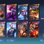 PL874|Lvl 48|RENOWNED II|239 SKIN|ALL EMBLEM MAX|4 KOF(CHOU,AURORA,DYRROTH)|ROGER TRANSFORMER|4 LUCKYBOX(LESLEY,ALUCARD,