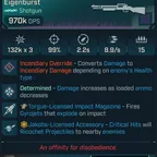 [MODDED PEARL] L50 EIGENBURST (FIRE) - 970K DPS - 99 ACC - 8.9s FIRE RATE - ON RELOAD THROWS 2 HOMING GYROGETS!