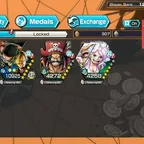 C4757 [ ANDROID ONLY ] 4 EX Meta - Zoro & Sanji + Blackbeard + Bonney + Roger , 3082 Gems (Android) + 4751 Fragments