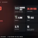 Unheard Edition | EU | LVL 17 | Gamma 3x3 | PvE LVL 9 | 775h | Stash 30.2M RUB | 4.8M RUB + 552 EUR + 437 USD