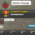 Champions 1 Name change clan with Name of your choice | No war lose 