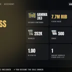 EOD | NA | LVL 3 | Gamma 3x3 | PvE LVL 24 | 615h | Stash 7.7M RUB | 252K RUB + 500 EUR + 1K USD | Full Access