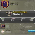 CU-3331 // CLAN LEVEL 30 // MASTER LEAGUE 3 // RARE ARABIC NAME // CLAN CAPITAL 10|| WIN- 428 | LOSS-303 // LOW PRICE