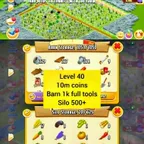 LEVEL 40 FARM | 10M COINS | 1K BARN | 500 SILO| FAST DELIVERY