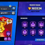 10.3K 3V3 | 103.5K TROPHY-360X SKINS | 107/105X BRAWLER | 62X MAX/58X HYPER |101 TOTAL PRESTIGE | SOLAR FAME | UNDERAGE 