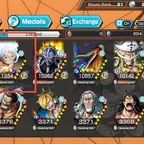 C4754 [IOS+ANDROID] 4 EX META - Kizaru B52.52 + Light Luffy B40.52 + Marcus Mars + Whitebeard , Support 144 , Good Meda