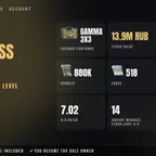 EOD | RU/CIS | LVL 20 | Gamma 3x3 | PvE LVL 9 | 1 Legendary Achievement | 1492h | Stash 13.9M RUB | 880K RUB + 518 EUR