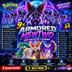 🎯RARE 9X ARMORED MEWTWO | LVL 64 | 123 SHINY | 92 LEGENDARY | 28 HUNDOS IV 💯 416 TRADEABLE | 66 SPECIAL BG | 2021 ACCT