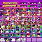81K Trophies LVL128 | 103/107 Brawlers | 56 Max Brawlers - 54 Hypercharges | 325 Skins | 939 Pins | 554 Icons |267 Spras