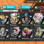 C4859 [IOS+ANDROID] 6 EX META - CAN 6 MAX - Warcury + Bonney + Zoro Sanji + Whitebeard + Roger + Kuzan , 2266 Fragments 