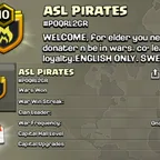 ASL PIRATES [] ( ONE PIECE RELATED) [] LEVEL: 10 [] WAR: 165 WON [] CWL: UNRANKED CHEAP CLAN - INSTANT - AVAILABLE