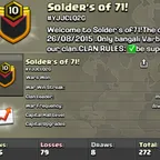 SoldER's of 71! [] LEVEL: 10 [] WAR: 185-79-8 [] CWL: UNRANKED CHEAP CLAN - INSTANT - AVAILABLE