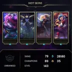 LEAGUE OF LEGENDS | 143 level | 79 skins | Full access | Warranty | 2 Gifts 