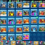 10K GEMS | 16 TOWER SKINS | LVL 50 | ALL CARDS 55 MAX CARD | 7700 CUPS | KT14 | 50K GOLD  | STACKED  | LOT OF EMOTES 