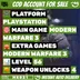 PlaystationMW3 Level 56 Ranked Ready 4Guns Max | PSN XBOX STEAM BT Linkable | Activision Acco... ! MKG21