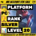 STEAM Silver Rank 20 Level Ranked Ready Global Region Full Access Instant Delivery ! MKG08411
